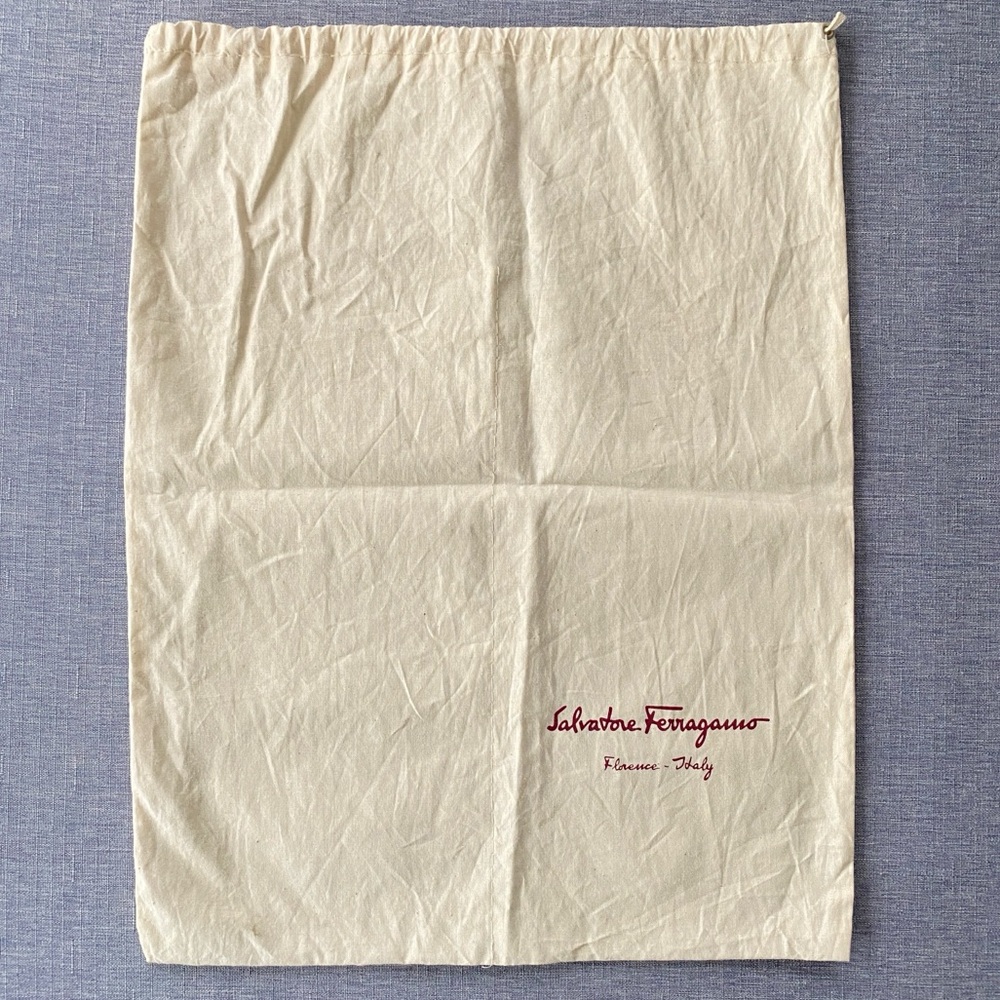 🇮🇹 Ferragamo | Luxury Flats Drawstring Dust Bag Center Stitched Divider